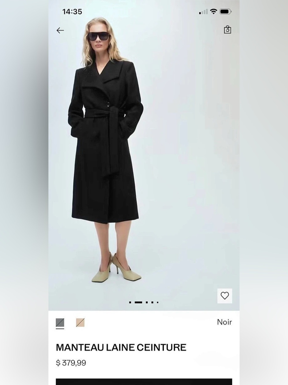 Mango Manteco Wool Belted Coat Wool Belted Coat in Black Size 3XL NWT